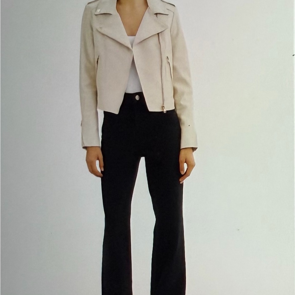 NWT La marque Donna Gold Iconic Leather Biker Jacket - Picture 10 of 11